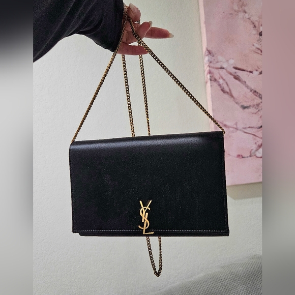 Saint Laurent Satin Wallet on Chain / Clutch Bag - Picture 1 of 16